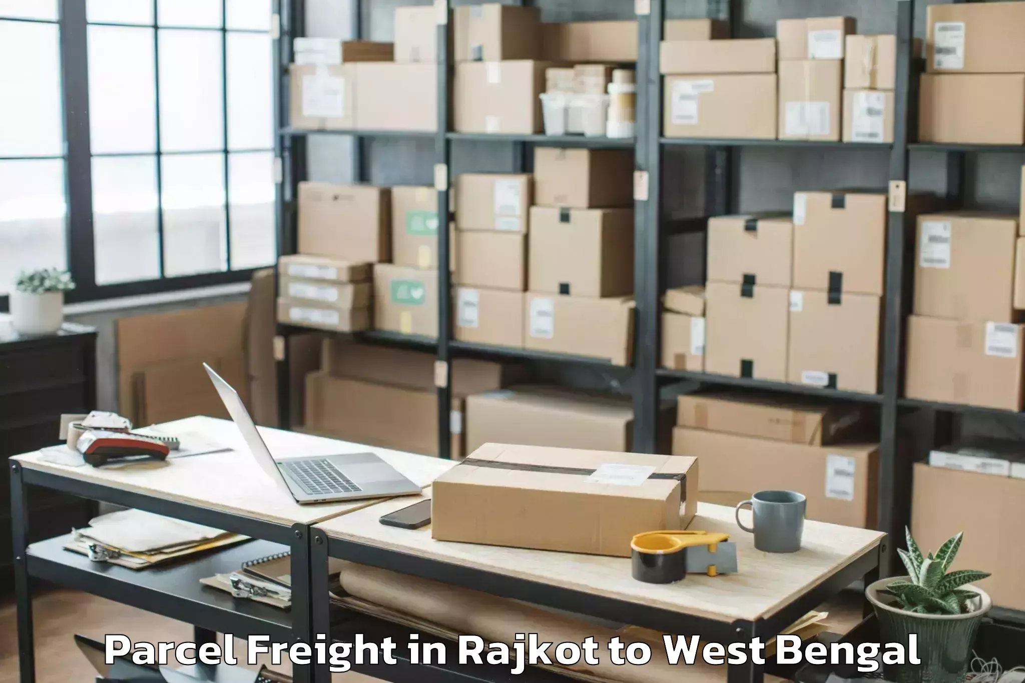 Easy Rajkot to Madhyamgram Parcel Freight Booking